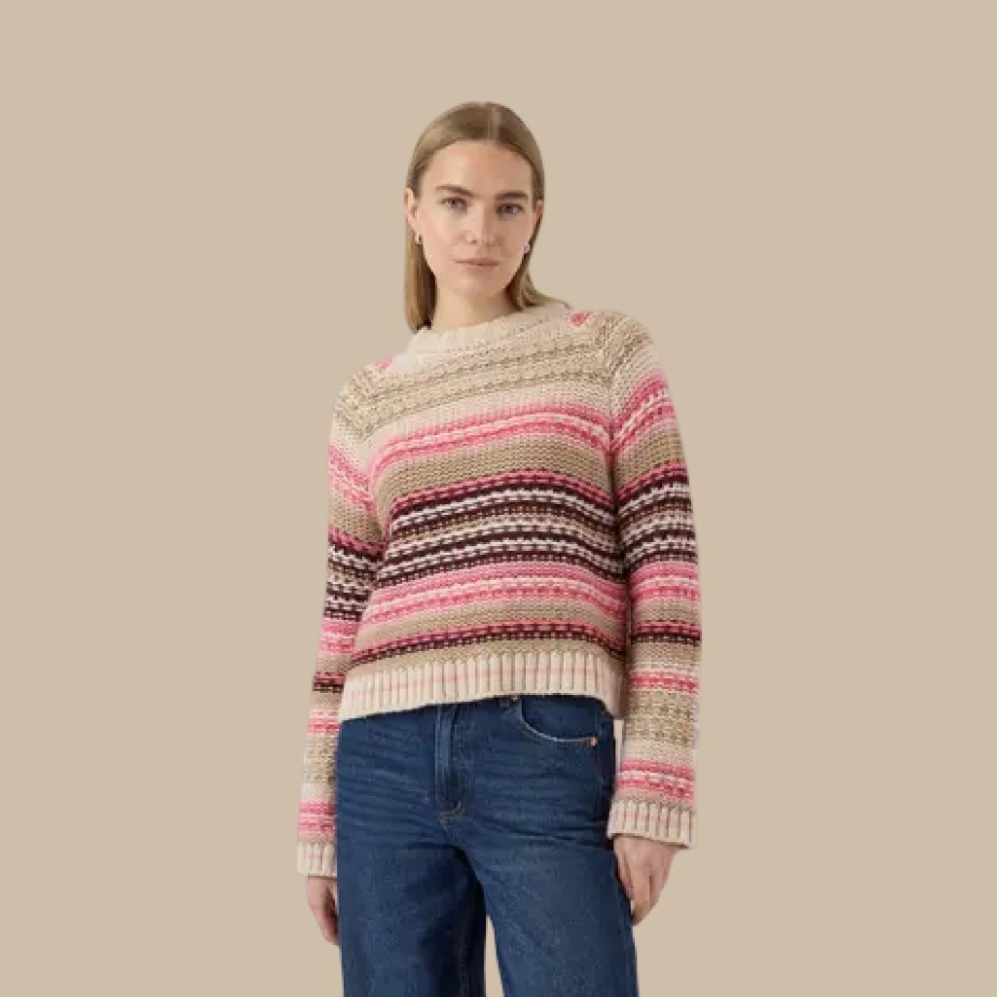 YAS - Yasbibi knit pullover s. - Bubblegum multicolour stripes - Merle og Wilde ApS