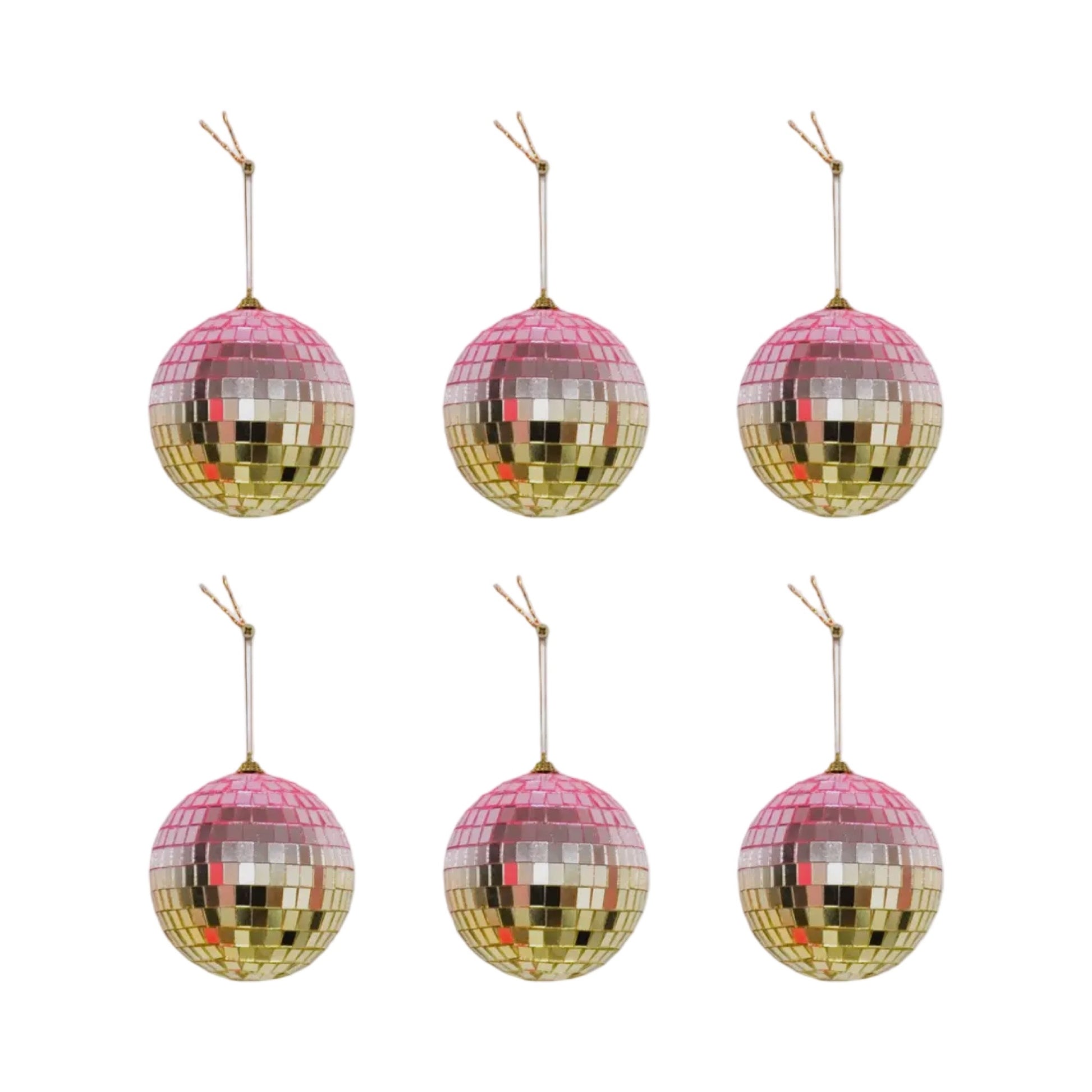 Housevitamin - Julepynt - diskokugler - 6 pak - Fåes i farver sølv & guld/pink - Merle og Wilde ApS