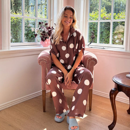 Black colour - Bcmabel pants - mocca dot - Merle og Wilde ApS