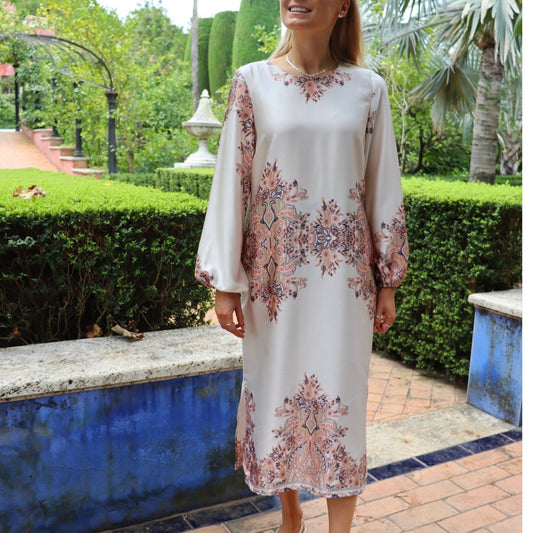 Preorder Marts - Liberté wennise ls dress - creme Paisley - Merle og Wilde ApS