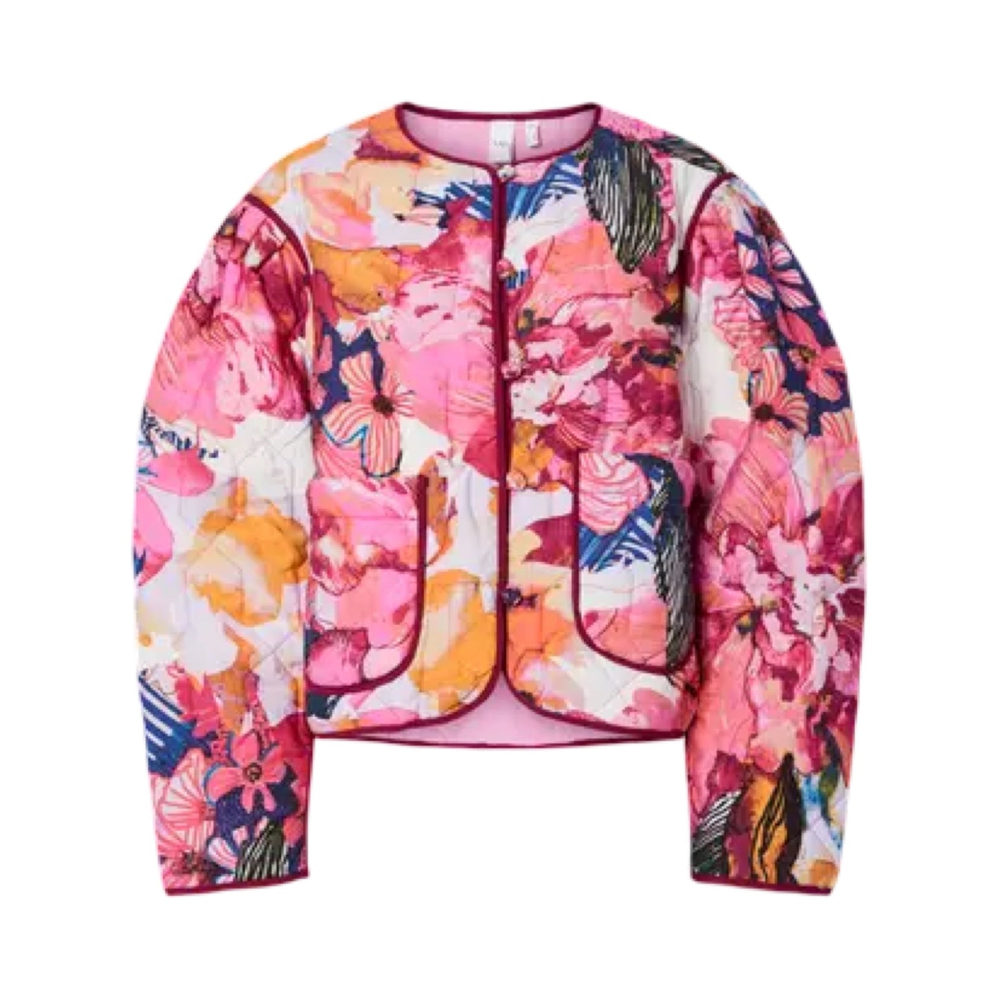 YAS - Yasdelphi Quilted jacket s. - Sachet pink Delphi print - Merle og Wilde ApS