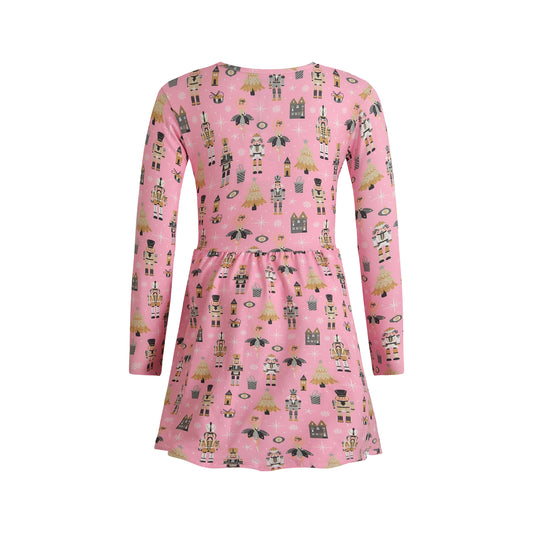 Liberte - Alma-LS-Babydool-Dress-Kids - Nutcracker Bubblegum