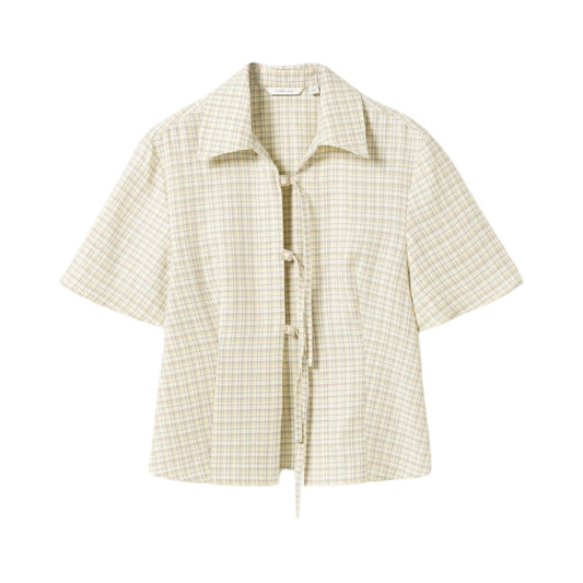 Preorder april/maj - Noella - n - mikro blouse - denny yellow check - Merle og Wilde ApS