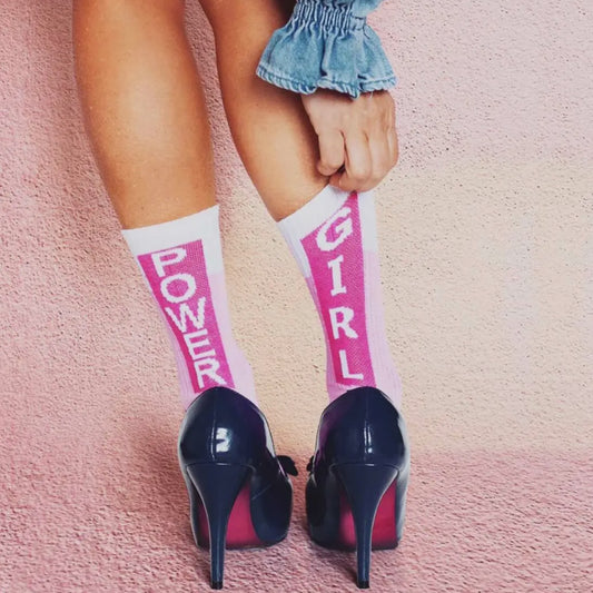 Pegada socks - Girl power strømper - pink/hvid