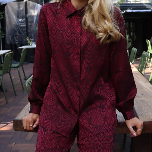 Liberte - Lala LS shirt - Bordeaux - Merle og Wilde ApS