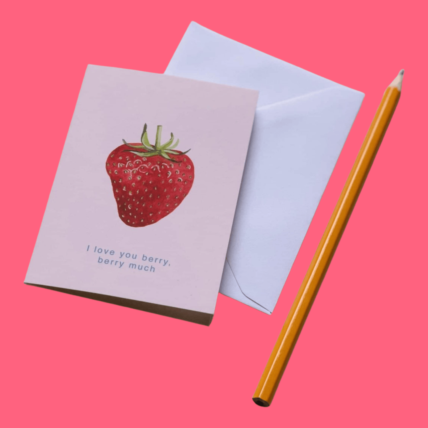 ALL BY VOSS - Flowercard A7 - jordbær kort - Merle og Wilde