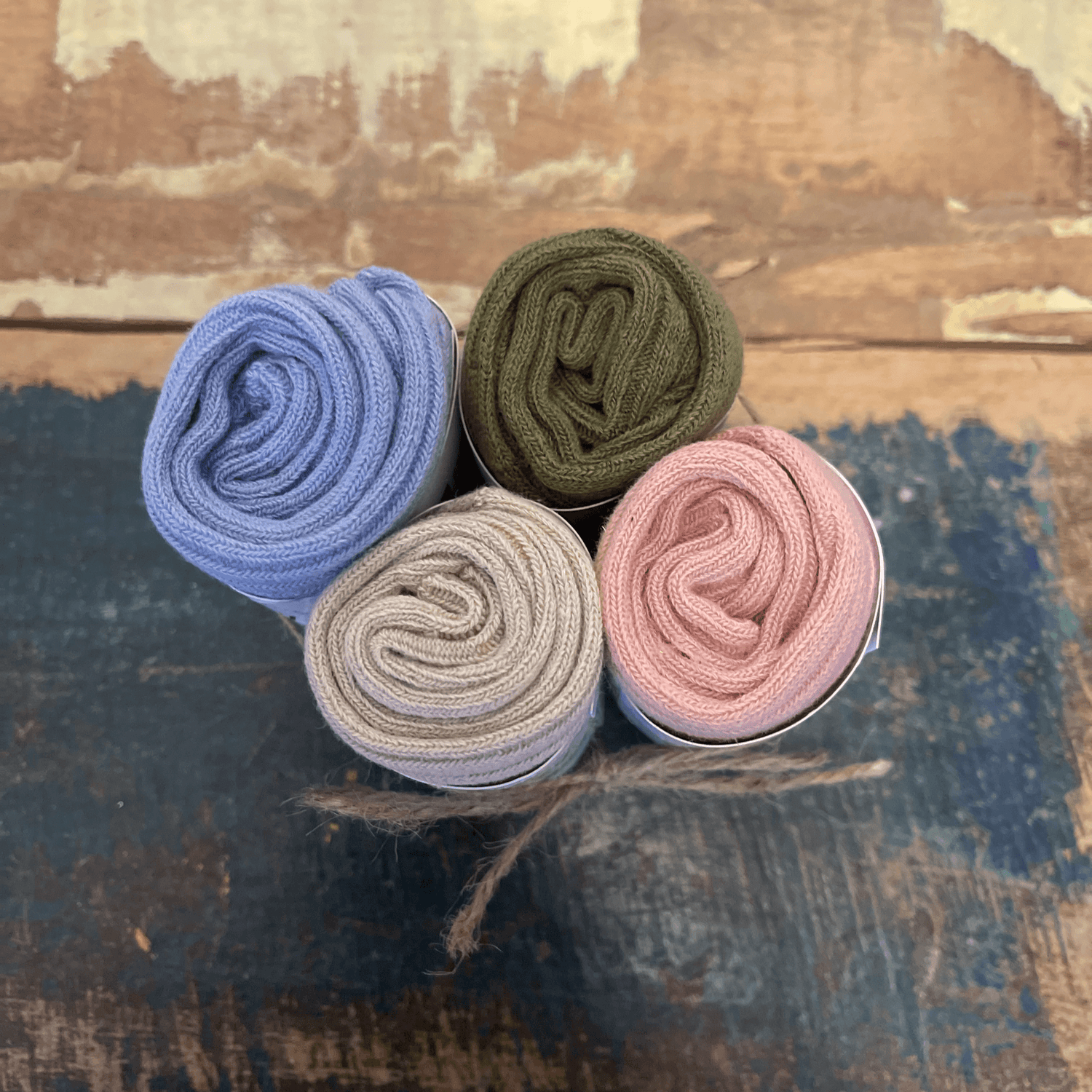 Cozy - 4 pak ankelsokker - Lyserød/blå/grøn/beige - Merle og Wilde