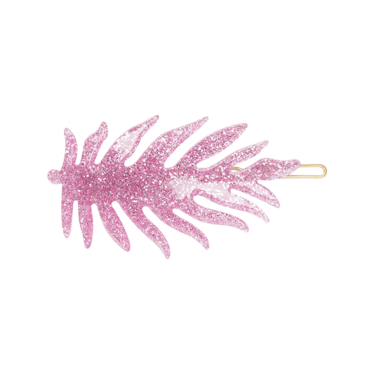 Pico - Leaf spænde - Pink glitter - Merle og Wilde