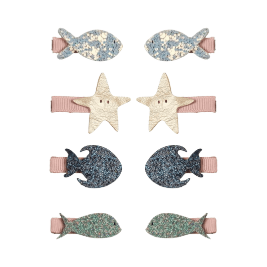 Mimi & Lula - 8 hairclips - mini little fish under the sea - Merle og Wilde